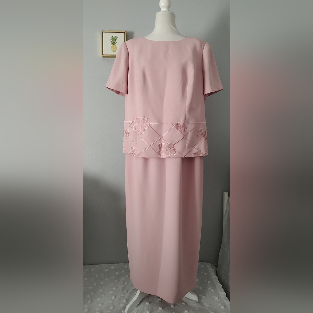 Adrianna Papell dress suits Women Pink Zipper Back One Piece Size 16W Vintage